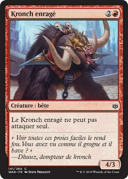 Kronch enragé, carte Magic WAR 141 — extension La guerre des Planeswalkers