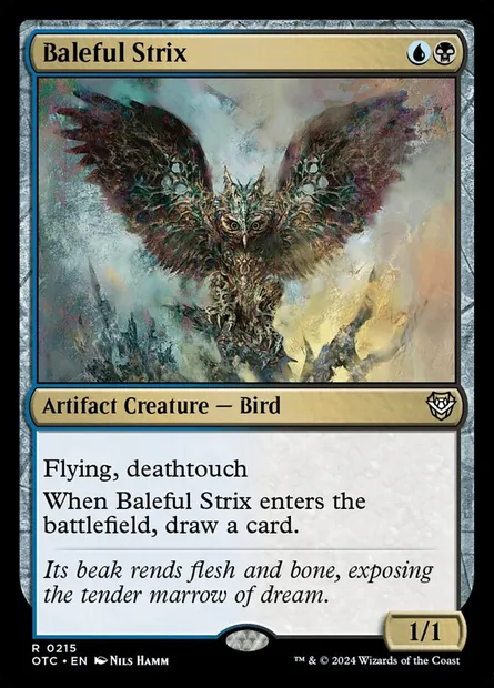 Baleful Strix, Magic card OTC 215 — Outlaws of Thunder Junction Commander set