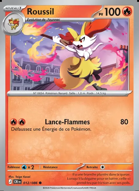 Roussil, carte Pokémon CRI 012 — extension Chaos Ascendant