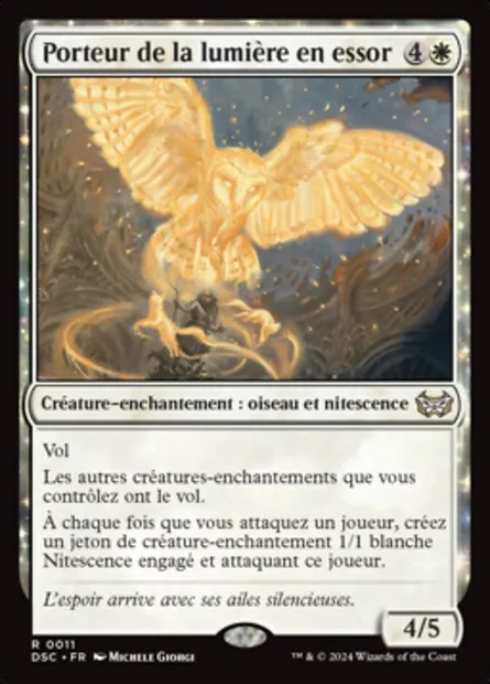 Porteur de la lumière en essor, carte Magic DSC 11 — extension Duskmourn: House of Horror Commander