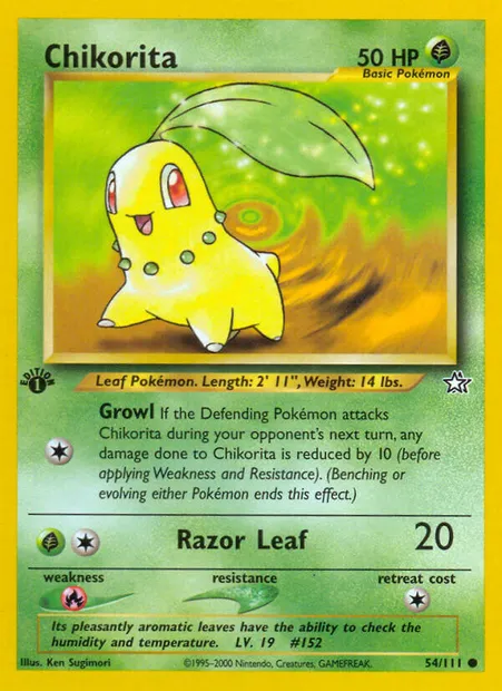 Chikorita, Pokémon card NG 54 — Neo Genesis set