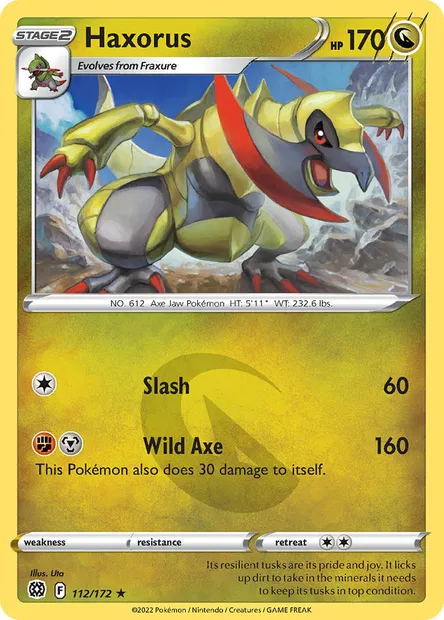Haxorus, Pokémon card BRS 112 — Brilliant Stars set
