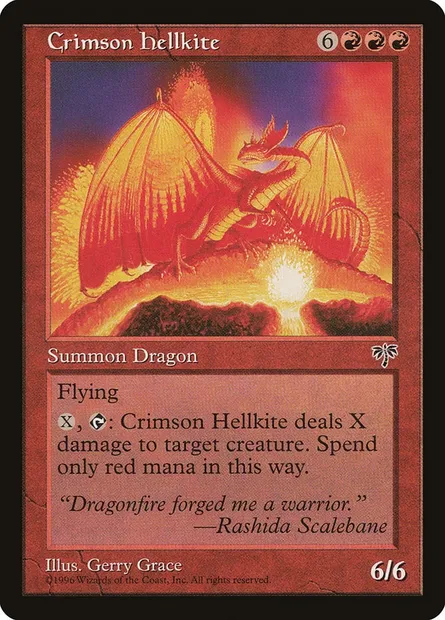 Crimson Hellkite, Magic card MIR 167 — Mirage set