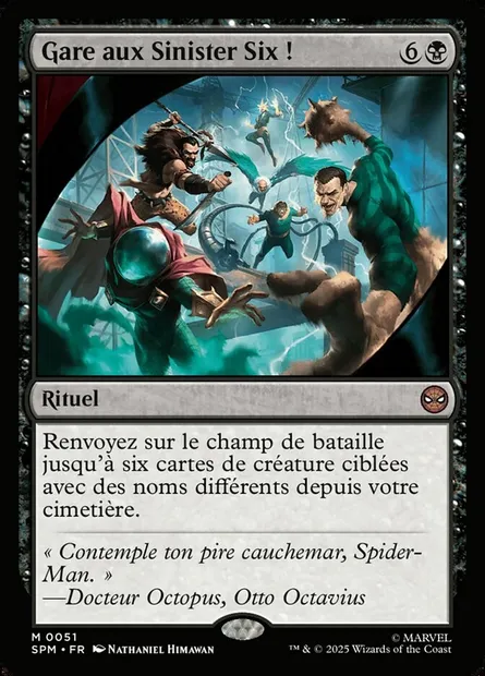 Gare aux Sinister Six !, carte Magic SPM 51 — extension Marvel's Spider-Man