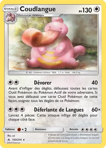 Coudlangue, carte Pokémon UNB 153 — extension Alliance Infaillible