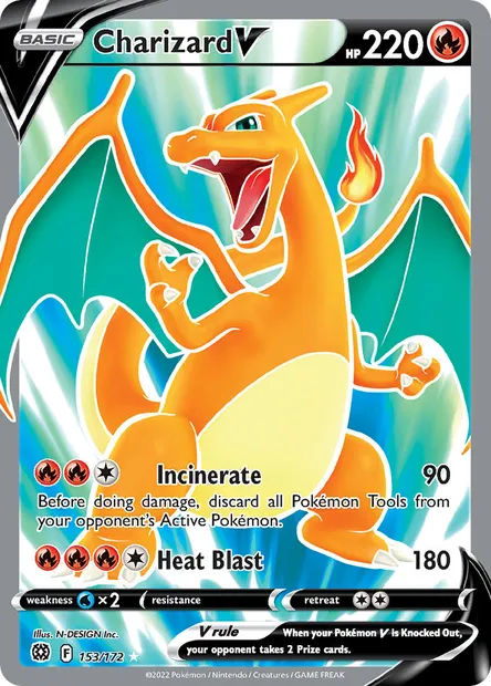 Charizard V, Pokémon card BRS 153 — Brilliant Stars set