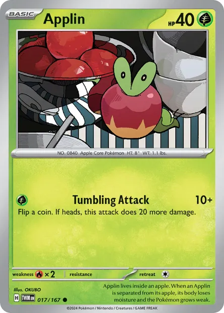 Applin, Pokémon card TWM 017 — Twilight Masquerade set