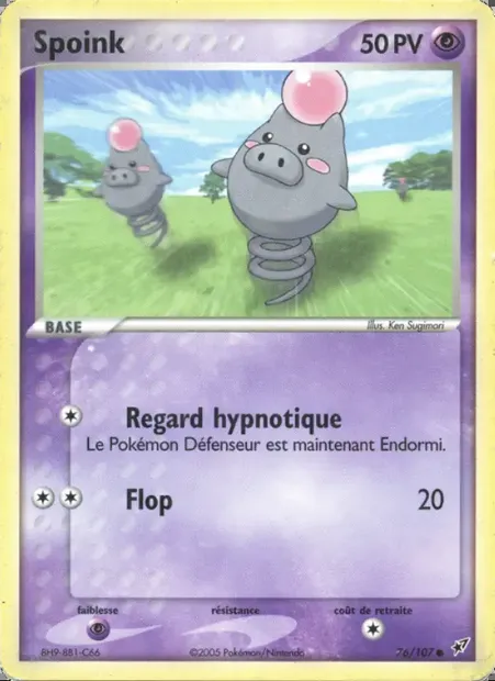 Spoink, carte Pokémon DX 76 — extension EX Deoxys