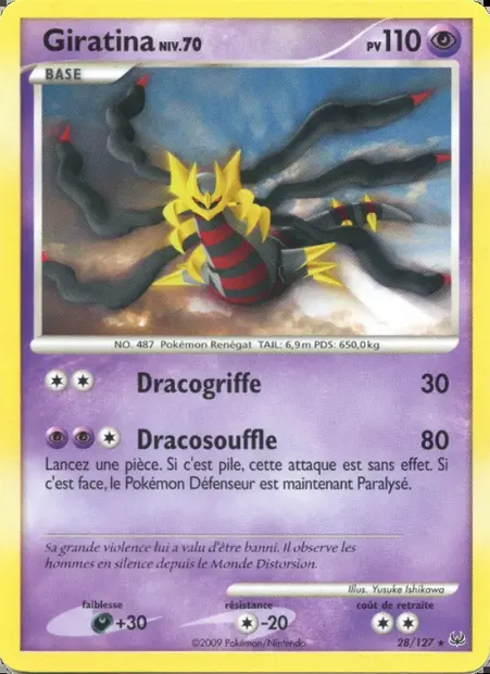 Giratina, carte Pokémon PL 28 — extension Platine