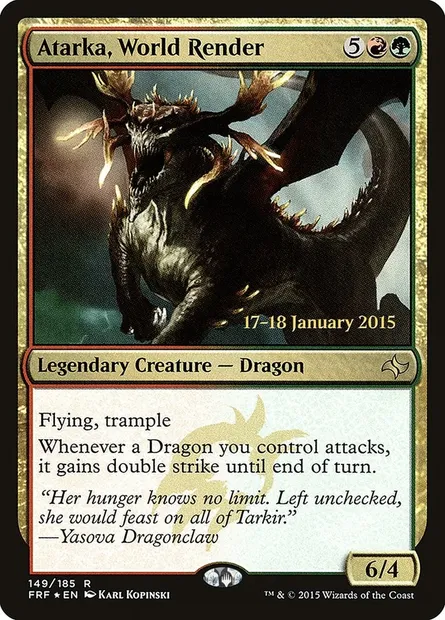 Atarka, World Render, Magic card PFRF 149s — Fate Reforged Promos set