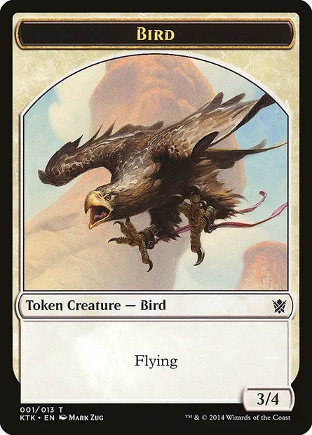 Bird, Magic card TKTK 1 — Khans of Tarkir Tokens set
