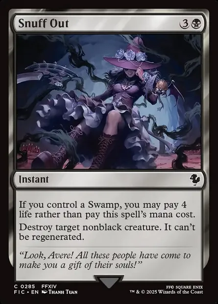 Snuff Out, Magic card FIC 285 — Final Fantasy Commander set