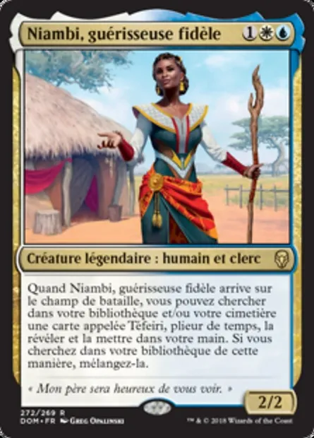 Niambi, guérisseuse fidèle, carte Magic DOM 272 — extension Dominaria
