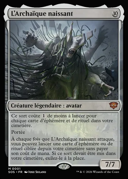 L'Archaïque naissant, carte Magic SOS 1 — extension Secrets of Strixhaven