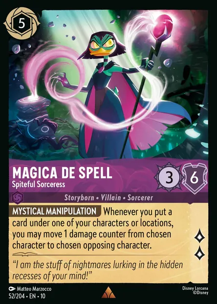 Magica De Spell - Spiteful Sorceress, Disney Lorcana card CH10-052 — Whispers in the Well set
