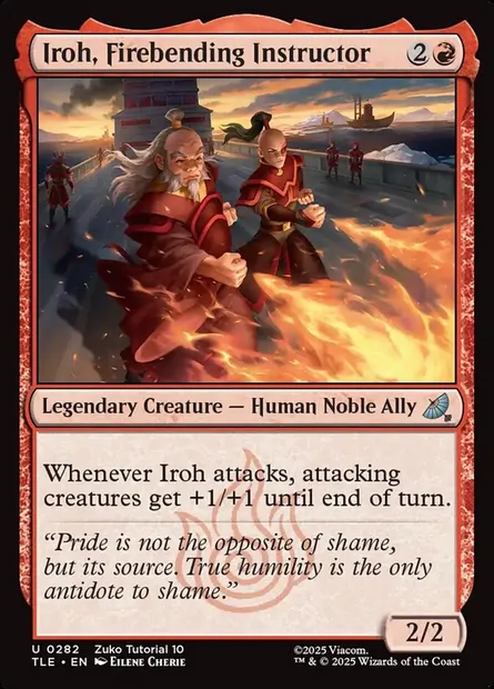 Iroh, Firebending Instructor, Magic card TLE 282 — Avatar: The Last Airbender Eternal set