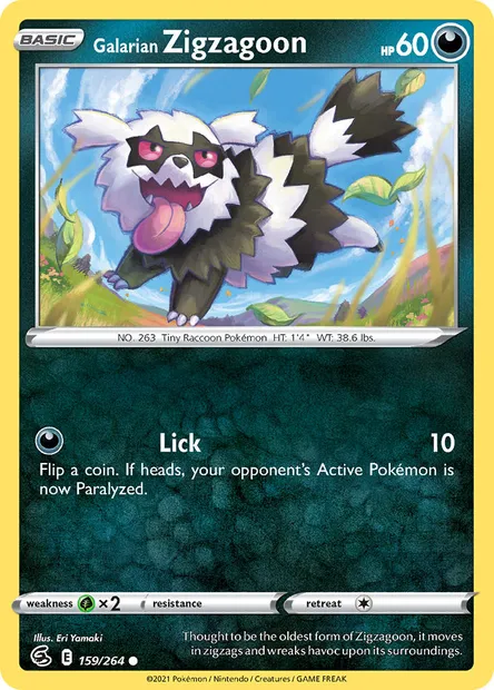 Galarian Zigzagoon, Pokémon card FST 159 — Fusion Strike set