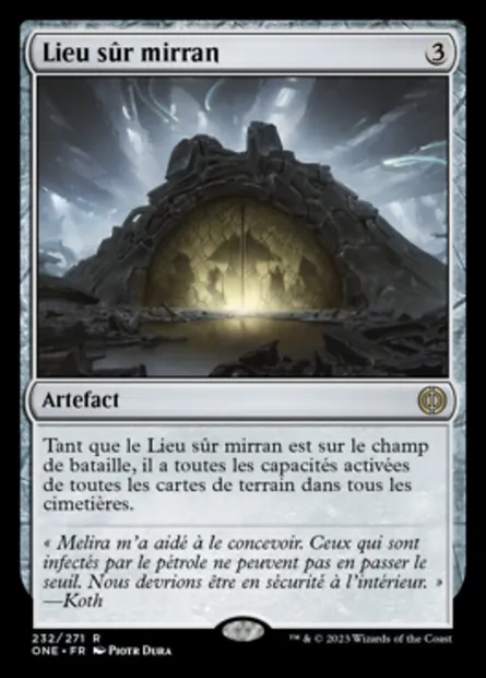 Lieu sûr mirran, carte Magic ONE 232 — extension Tous Phyrexians