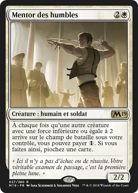 Mentor des humbles, carte Magic M19 27 — extension Core Set 2019