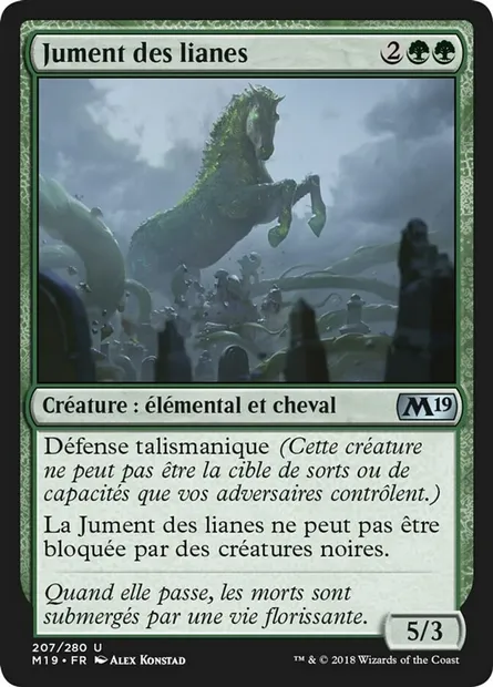 Jument des lianes, carte Magic M19 207 — extension Core Set 2019