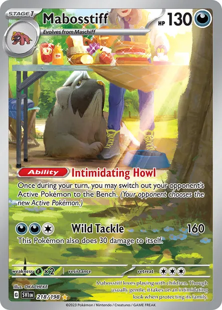 Mabosstiff, Pokémon card SVI 218 — Scarlet & Violet set