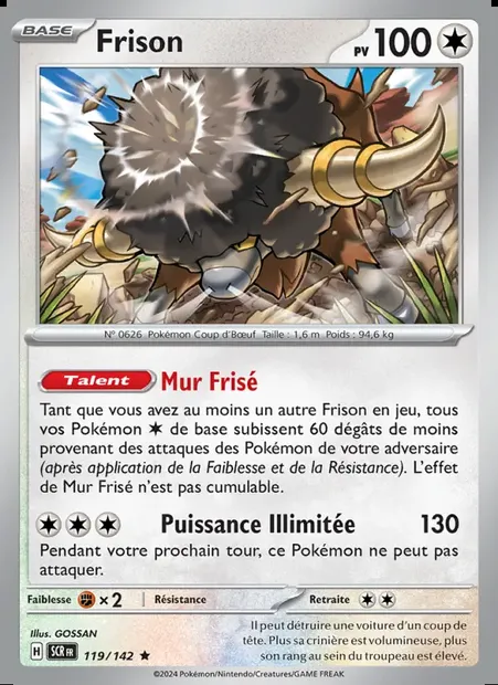 Frison, carte Pokémon SCR 119 — extension Couronne Stellaire