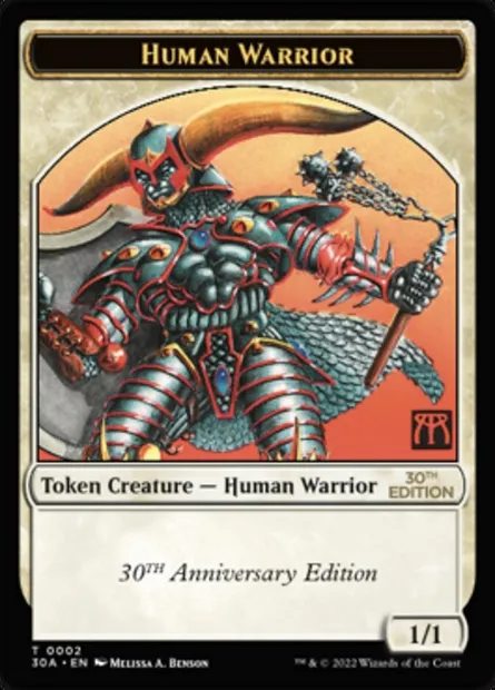 Human Warrior, Magic card T30A 2 — 30th Anniversary Tokens set