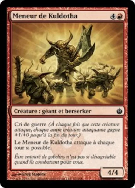Meneur de Kuldotha, carte Magic MBS 70 — extension Mirrodin assiégé