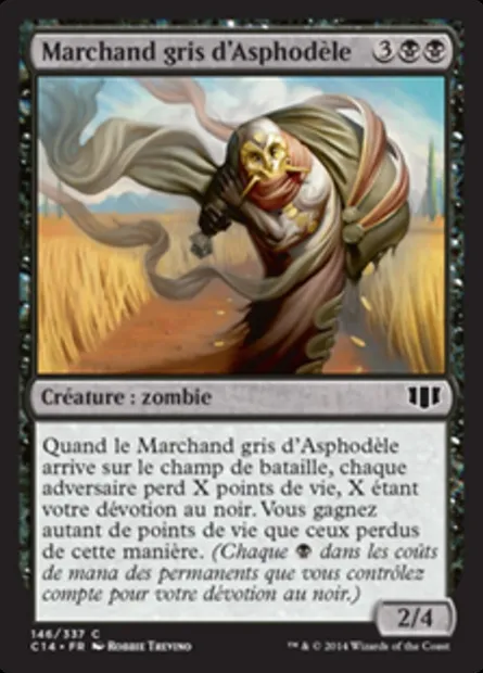 Marchand gris d'Asphodèle, carte Magic C14 146 — extension Commander 2014