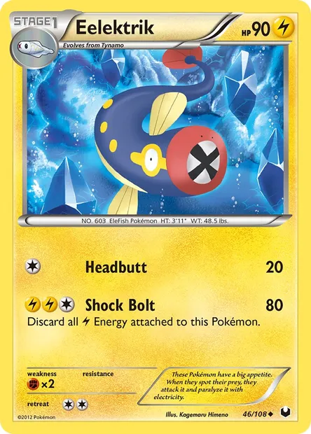 Eelektrik, Pokémon card DEX 46 — Dark Explorers set
