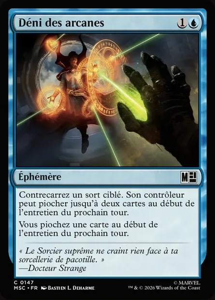 Déni des arcanes, carte Magic MSC 147 — extension Marvel Super Heroes Commander