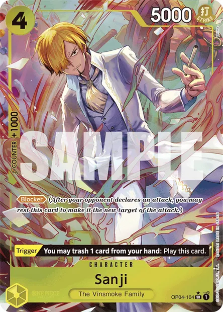 Sanji, carte One Piece OP04-104 — extension KINGDOMS OF INTRIGUE