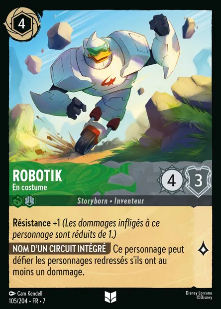 Robotik - En costume, carte Disney Lorcana CH7-105 — extension L'île d'Archazia