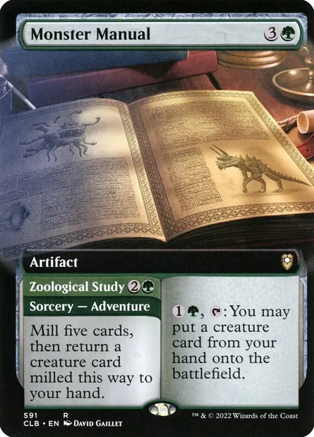 Monster Manual // Zoological Study, Magic card CLB 591 — Commander Legends: Battle for Baldur's Gate set