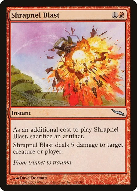 Shrapnel Blast, Magic card MRD 106 — Mirrodin set