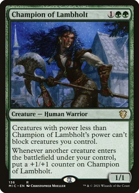 Champion of Lambholt, Magic card MIC 136 — Midnight Hunt Commander set