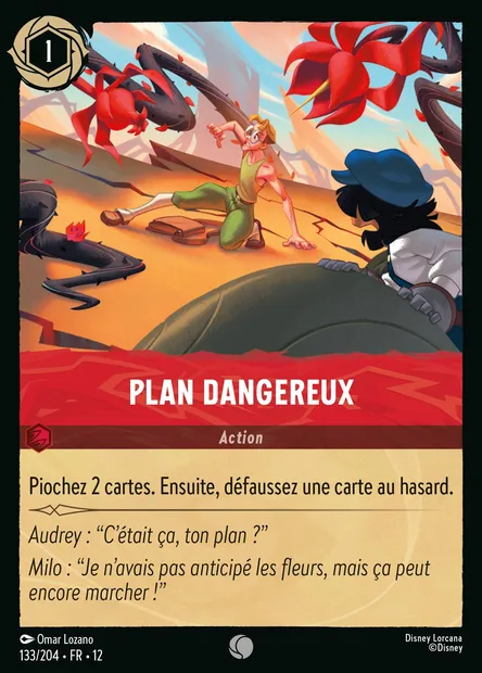 Plan dangereux, carte Disney Lorcana CH12-133 — extension Contrées Inconnues