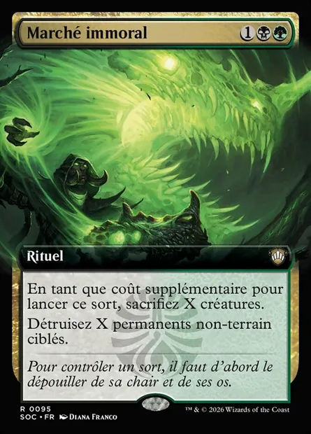 Marché immoral, carte Magic SOC 95 — extension Secrets of Strixhaven Commander