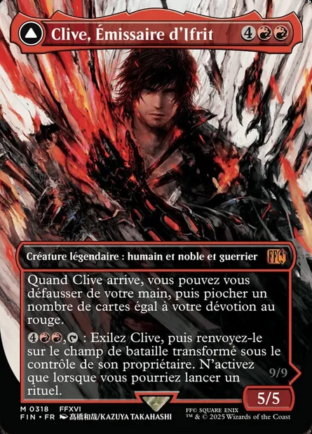 Clive, Ifrit's Dominant // Ifrit, Warden of Inferno, carte Magic FIN 318 — extension Final Fantasy