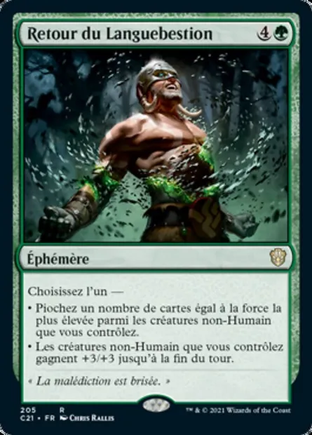 Retour du Languebestion, carte Magic C21 205 — extension Commander 2021