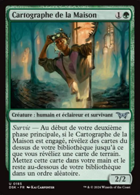 Cartographe de la Maison, carte Magic DSK 185 — extension Duskmourn: House of Horror