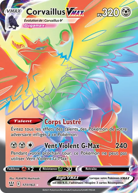 Corvaillus VMAX, carte Pokémon BST 171 — extension Styles de combat