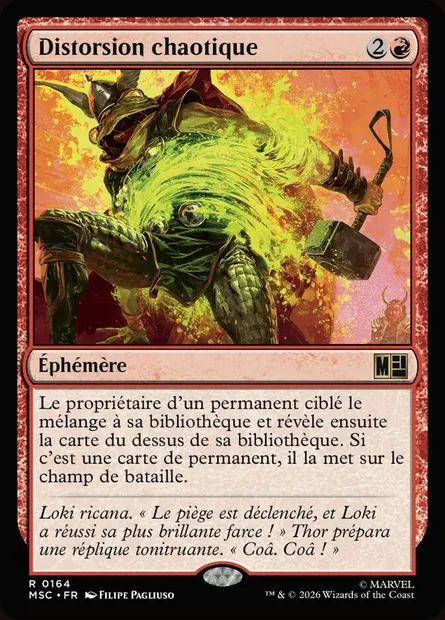 Distorsion chaotique, carte Magic MSC 164 — extension Marvel Super Heroes Commander