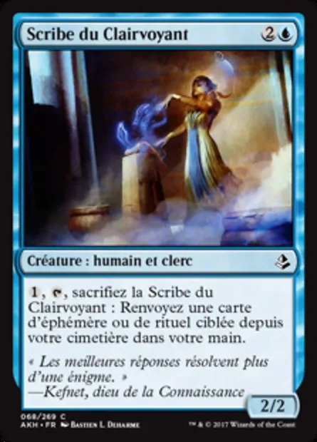 Scribe du Clairvoyant, carte Magic AKH 68 — extension Amonkhet