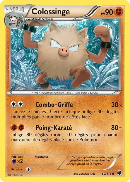 Colossinge, carte Pokémon PLF 60 — extension Glaciation Plasma