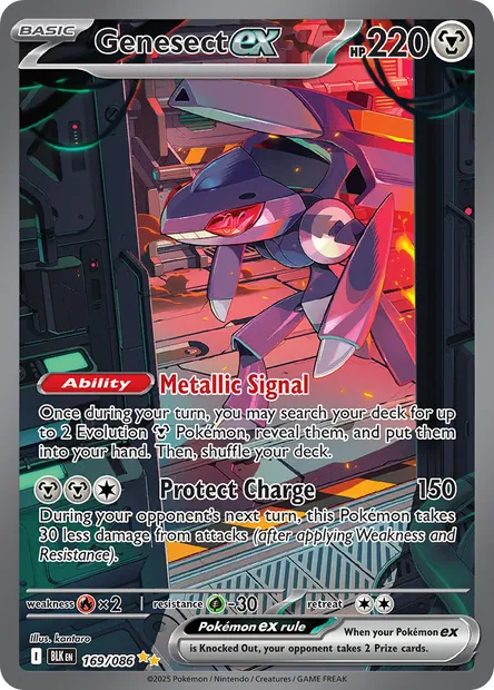 Genesect ex, Pokémon card BLK 169 — Black Bolt set
