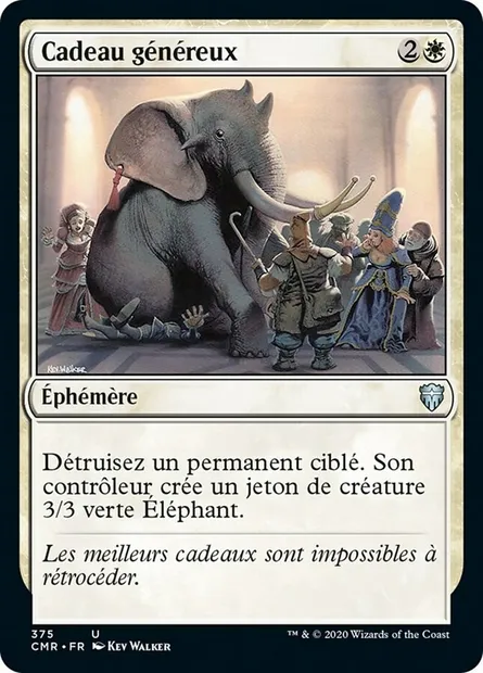 Cadeau généreux, carte Magic CMR 375 — extension Commander Legends