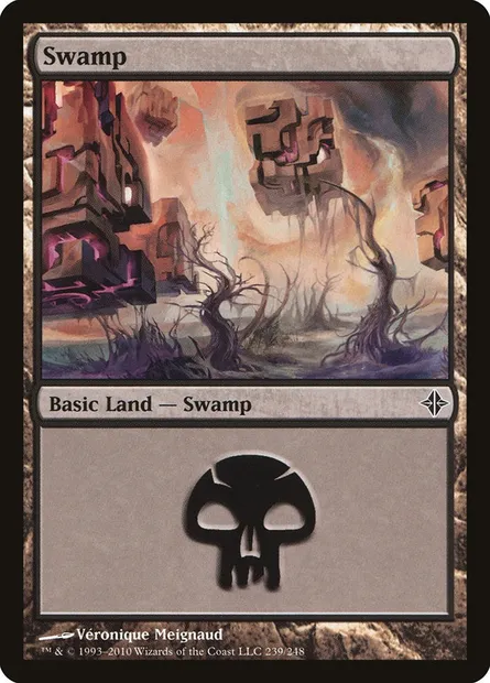 Swamp, Magic card ROE 239 — Rise of the Eldrazi set