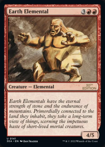 Élémental de terre, carte Magic 30A 141 — extension 30th Anniversary Edition