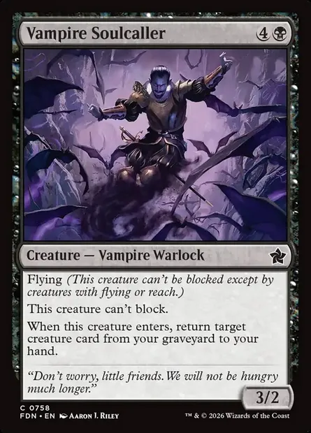 Vampire Soulcaller, Magic card FDN 758 — Foundations set